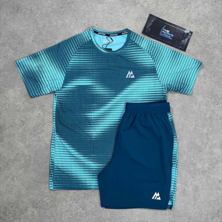 aqua short set