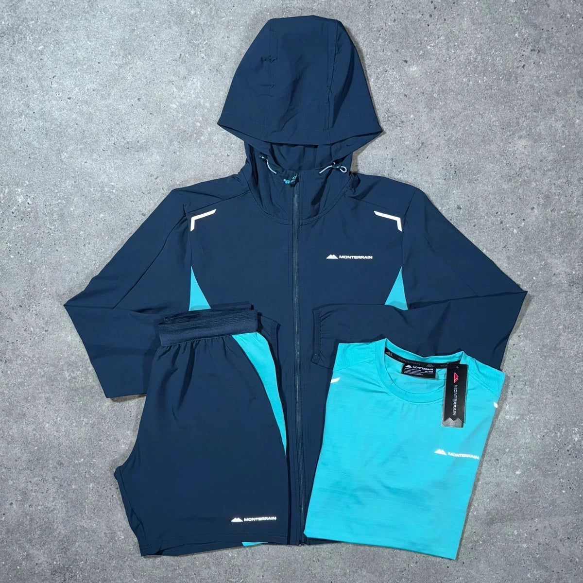 navy jacket & shorts set