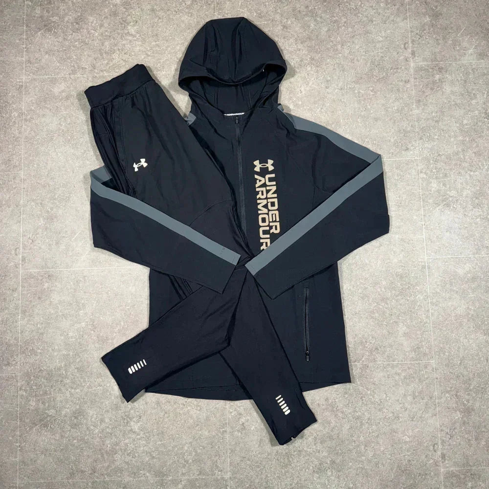 black & grey tracksuit
