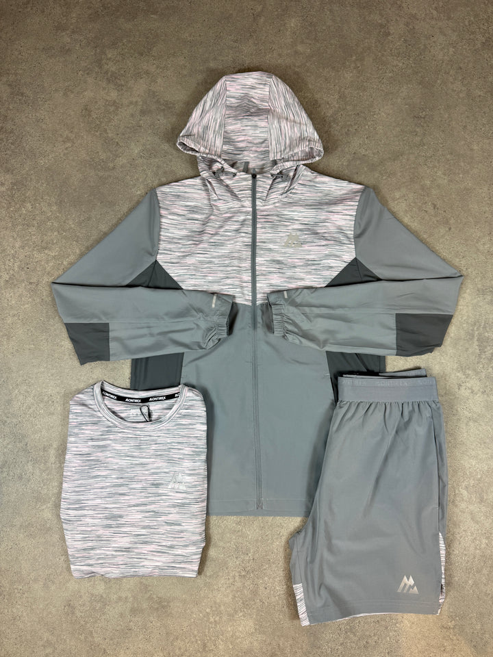 grey jacket & shorts set