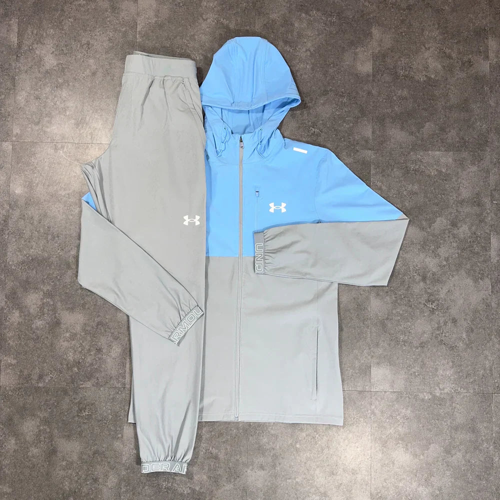 blue & grey tracksuit