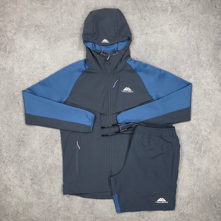 navy jacket & shorts set