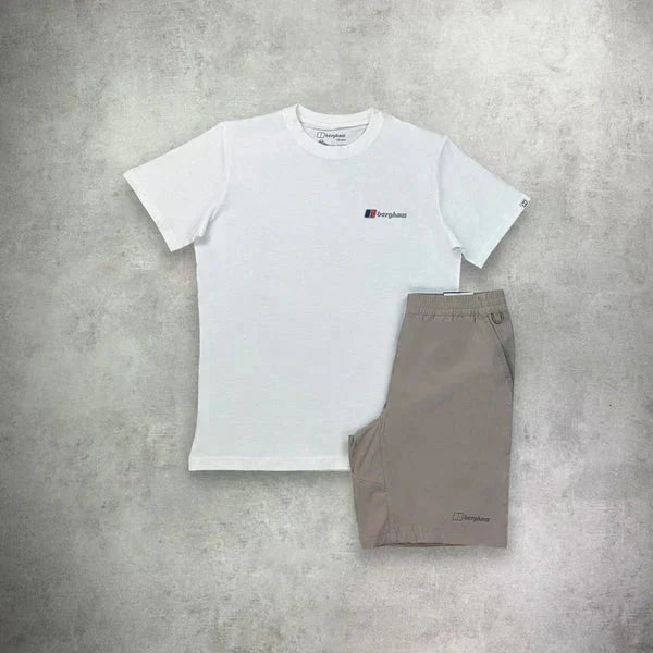 white & grey short set