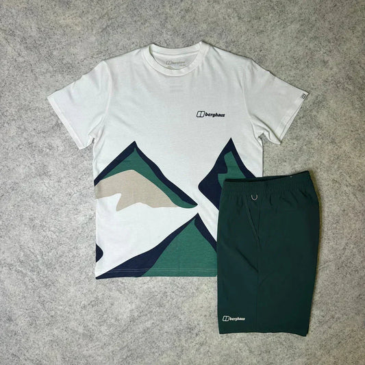 Green & White Short Set
