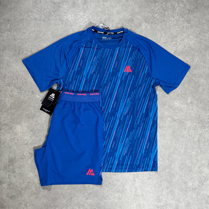 orange & blue short set