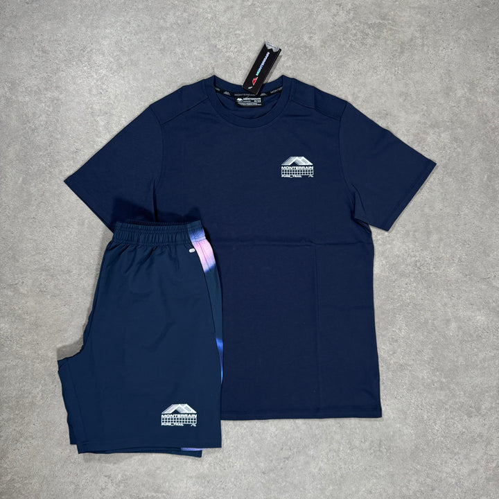 navy short set