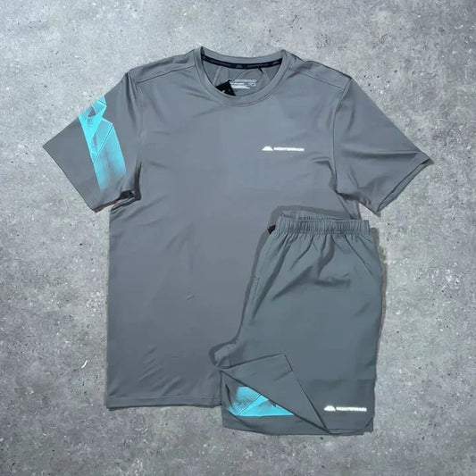 Grey & Teal Short Set