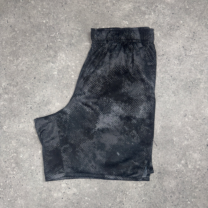 black & camo shorts