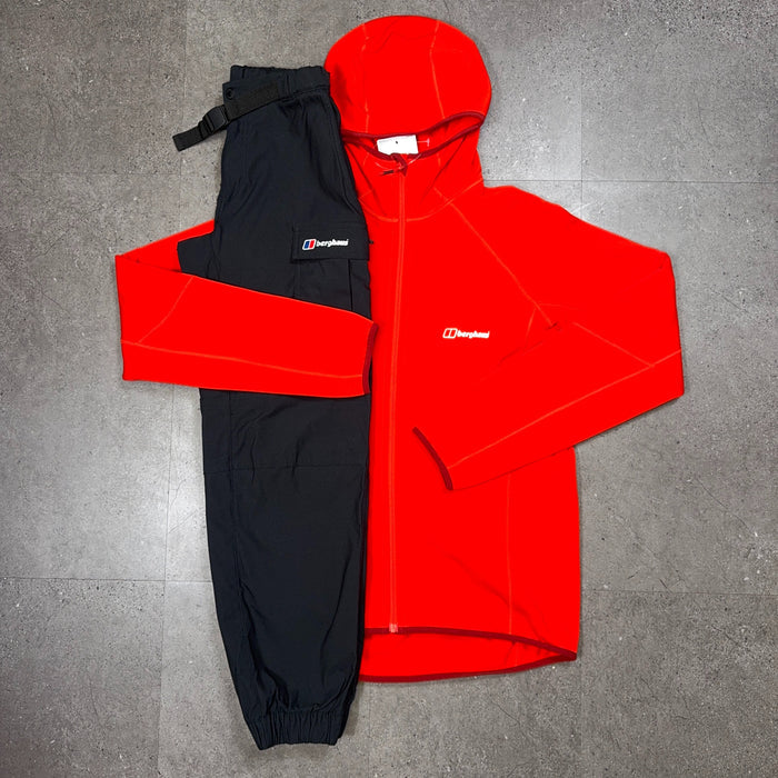 black & red tracksuit