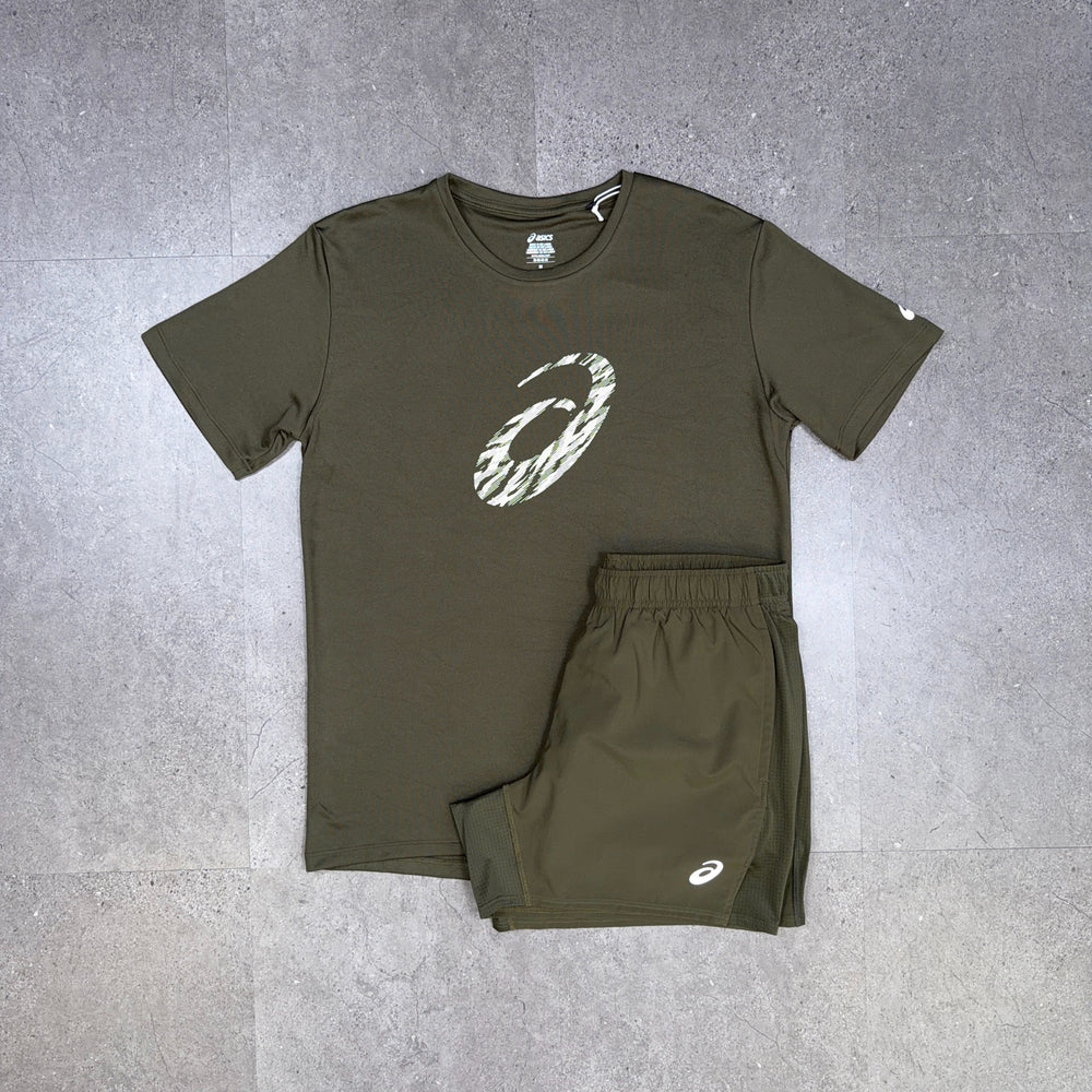 khaki short set