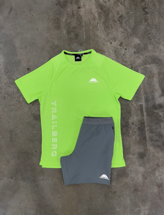 green & grey short set
