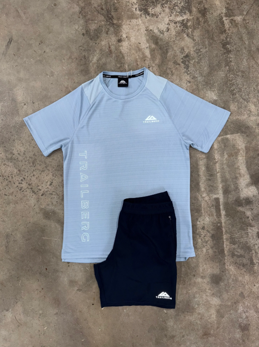 Grey & Blue Short Set