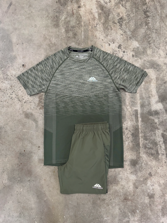 khaki short set