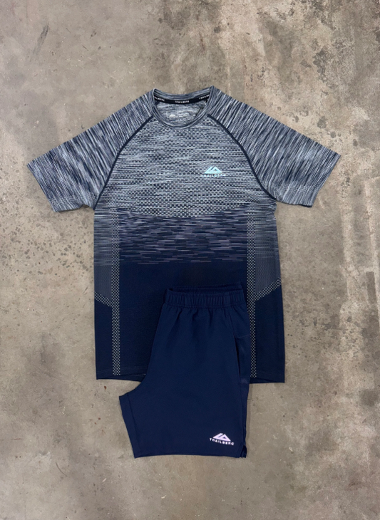 Navy & Grey Short Set